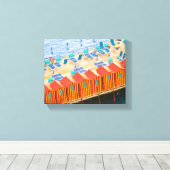 Sorrento Italien Blue Orange Beach Cabanas Leinwanddruck (Insitu (Holzboden))