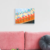 Sorrento Italien Blue Orange Beach Cabanas Leinwanddruck (Insitu (Wohnzimmer))