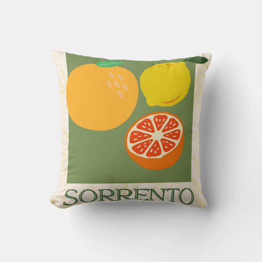 Sorrento Italien Citrus Kitchen Print Kissen (Vorderseite)