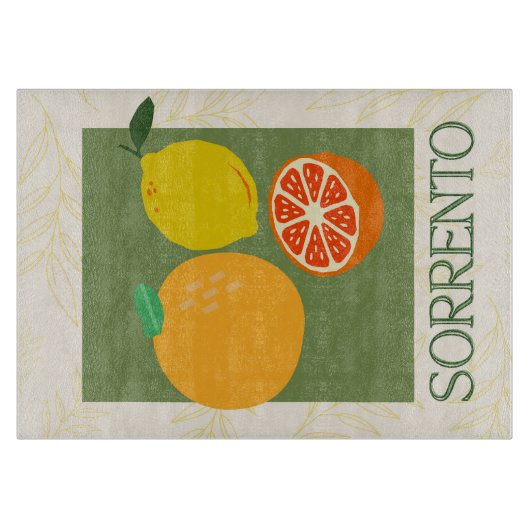Sorrento Italien Citrus Kitchen Print Schneidebrett (Vorderseite)