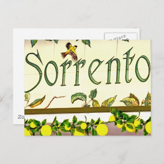 Sorrento, Italien, Zeichen Postkarte (Vorne/Hinten)