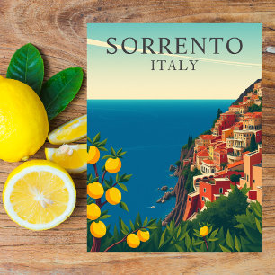 Sorrento, Italien Zitronen Reise Retro Postkarte
