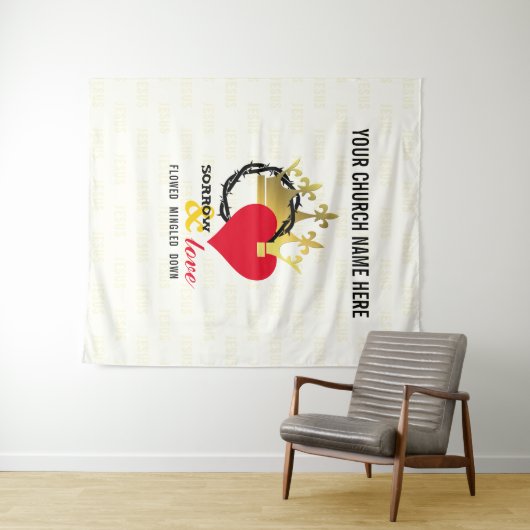 SORROS UND LIEBE Christlich Ostern Kirchen Kunst, Wandteppich (Beispiel (Horizontal))