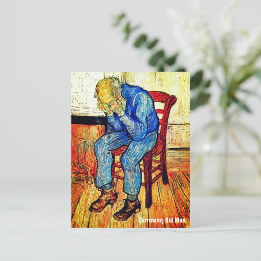 Sorrowing Old Man by Van Gogh Postkarte (Stehend Vorderseite)