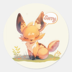 Sorry Animal Niedlich Anime Runder Aufkleber