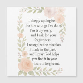 Sorry/Apology\ Forgiveness Floral Magnetic Card Magnetkarte