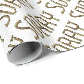 Sorry, bedauert Typografie Golden Gold Text Geschenkpapier (Rolleneckpunkt)