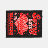 Sorry Boys Daddy Is My Valentine Checked Heart Gir Fleecedecke (Vorderseite (Horizontal))