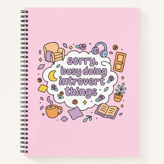 Sorry busy doing introvert things notizblock (Vorderseite)