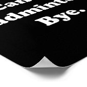 Sorry Cant Badminton Bye Funny Badminton Lover Poster (Ecke)