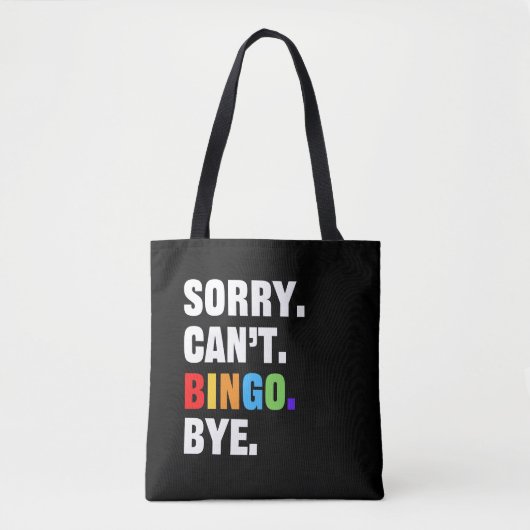 Sorry can't BINGO bye - lustiges Bingo Tasche (Vorderseite)