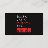 Sorry Cant Mahjong Bye Funny Player Visitenkarte (Rückseite)