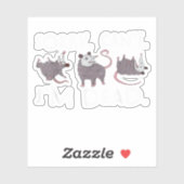 Sorry Can't possum Dead Funny Opossum Fake Death T Aufkleber (Blatt)