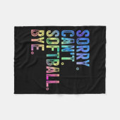 Sorry Can't Softball Bye Funny Softball Lover  Fleecedecke (Vorderseite (Horizontal))