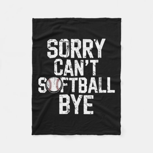 Sorry Can't Softball Bye Softball Player Girls Fleecedecke (Vorderseite)