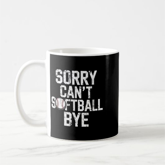 Sorry Can't Softball Bye Softball Player Girls Kaffeetasse (Links)