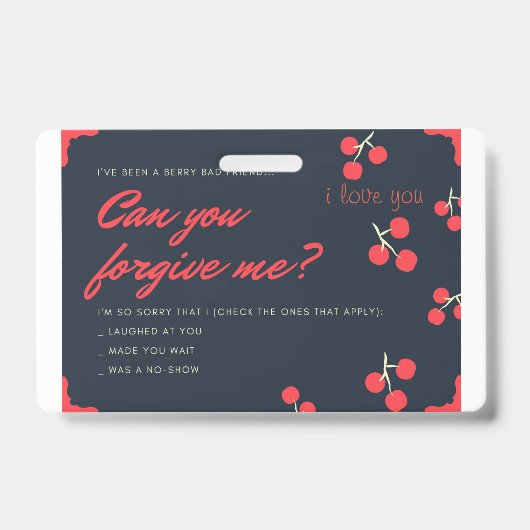 sorry card ausweis (Vorderseite)