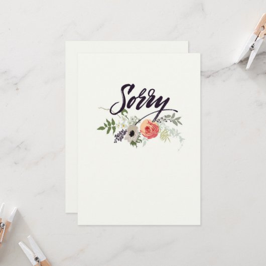 Sorry Card Karte (Vorderseite/Rückseite Beispiel)