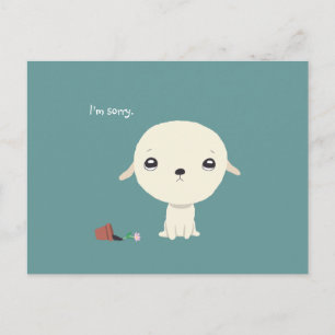 Sorry Card Niedlich Puppy Eyes Sorry Postcard Postkarte