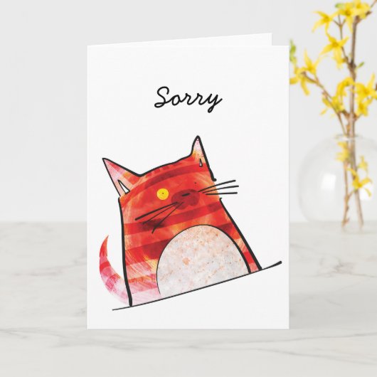 Sorry Cat Card Karte (Gelbe Blume)