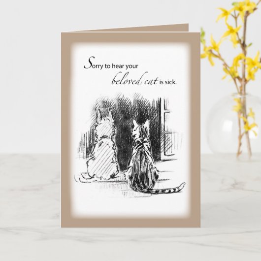 Sorry, Cat ist krank, Katz & Hund Aussehen W Karte (Gelbe Blume)