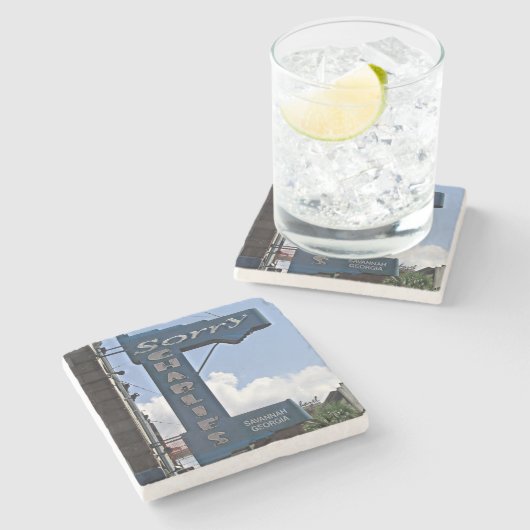 Sorry Charlie's Oyster Bar, Savannah Ga. Untersetz Steinuntersetzer (Seitenansicht)