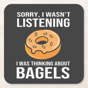 Sorry, dass ich über Bagels jüdischen Hanukkah nac Rechteckiger Pappuntersetzer