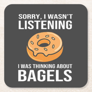 Sorry, dass ich über Bagels jüdischen Hanukkah nac Rechteckiger Pappuntersetzer