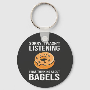Sorry, dass ich über Bagels jüdischen Hanukkah nac Schlüsselanhänger