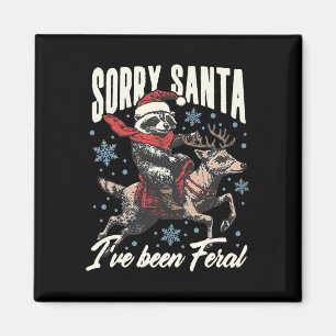Sorry, dass Santa I war Feral Raccoon Rentier Chri Magnet