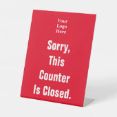 Sorry, dieser Zähler ist geschlossen Business-Logo Sockelschild (Vorderseite)