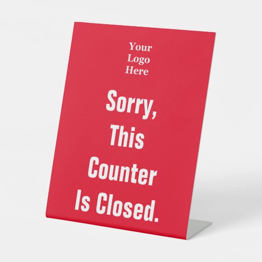 Sorry, dieser Zähler ist geschlossen Business-Logo Sockelschild (Vorderseite)