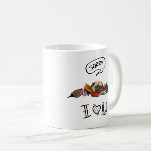 Sorry Dog Tasse - Ich Liebe Sie von Kay Clover™ (VorderseiteRechts)