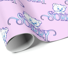SORRY EYES BEAR AUF PINK GESCHENKPAPIER
