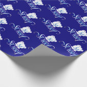 SORRY EYES BEAR ON DARK BLUE GESCHENKPAPIER (Ecke)