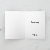 Sorry farbige Blume Simple Feiertagskarte (Innenseite)