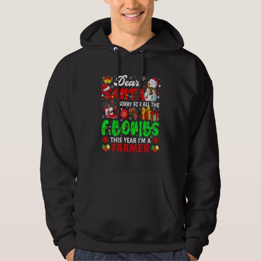 Sorry For All The F Bombs I'm A Farmer Xmas Santa Hoodie (Vorderseite)