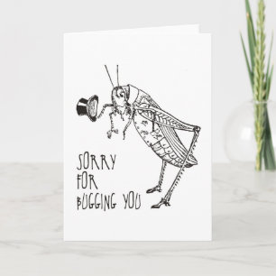 Sorry for bugging: Vintage grasshopper / cricket Karte
