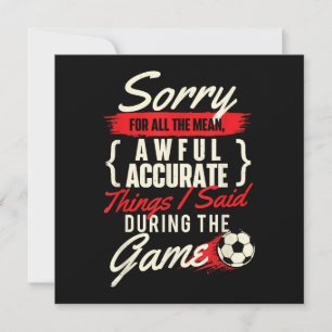 Sorry für alle Gemeinen Dinge - Fußball Lover Socc Dankeskarte