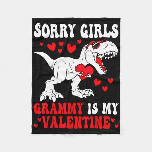 Sorry Girls Grammy ist mein Valentins-Dinosaurier  Fleecedecke (Vorderseite)