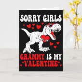 Sorry Girls Grammy ist mein Valentins-Dinosaurier  Karte (Gelbe Blume)