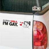 SORRY GIRLS ICH BIN GAY AUTOAUFKLEBER (Auf Lkw)