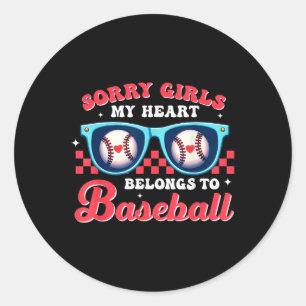 Sorry Girls mein Herz gehört Baseball Boy Valen Runder Aufkleber