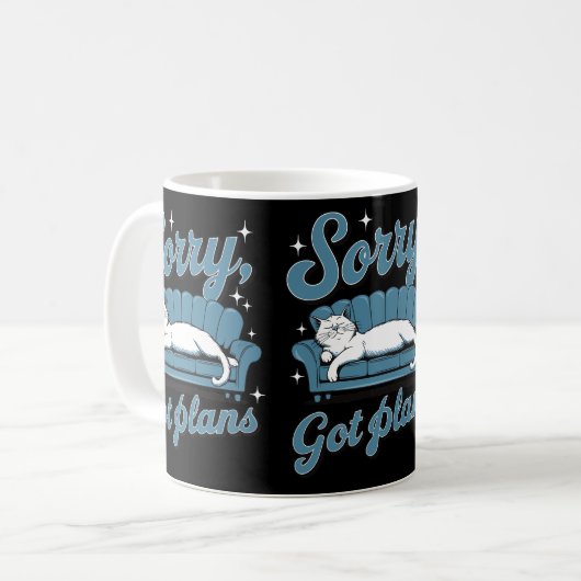Sorry Got Pläne Lazy Cat Besitzer Katzen Mamas & V Kaffeetasse (Vorderseite Links)