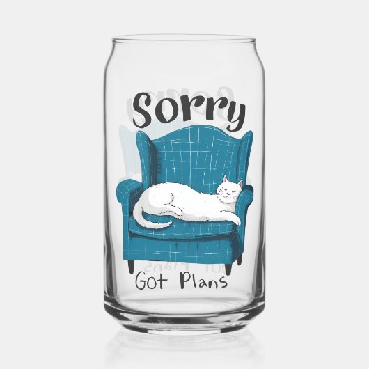 Sorry Got Plans Funny Cat Lover Gift  Dosenglas (Rückseite)