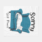Sorry Got Plans Funny Cat Lover Gift Fleecedecke (Vorderseite (Horizontal))