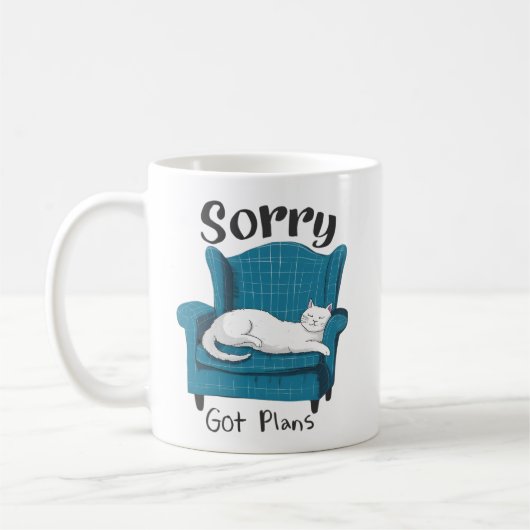 Sorry Got Plans Funny Cat Lover Gift Kaffeetasse (Links)