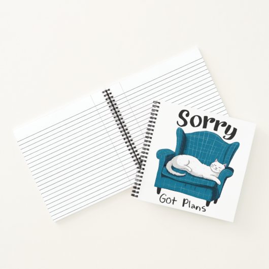 Sorry Got Plans Funny Cat Lover Gift  Notizblock (Innenseite)