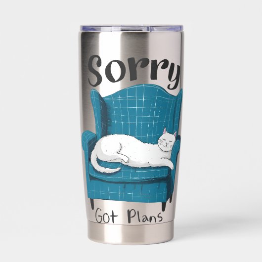 Sorry Got Plans Funny Cat Lover Gift  Thermobecher (Vorderseite)