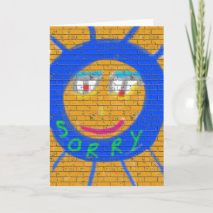 Sorry Graffiti, Art Sad Face, Sadness Regret Karte